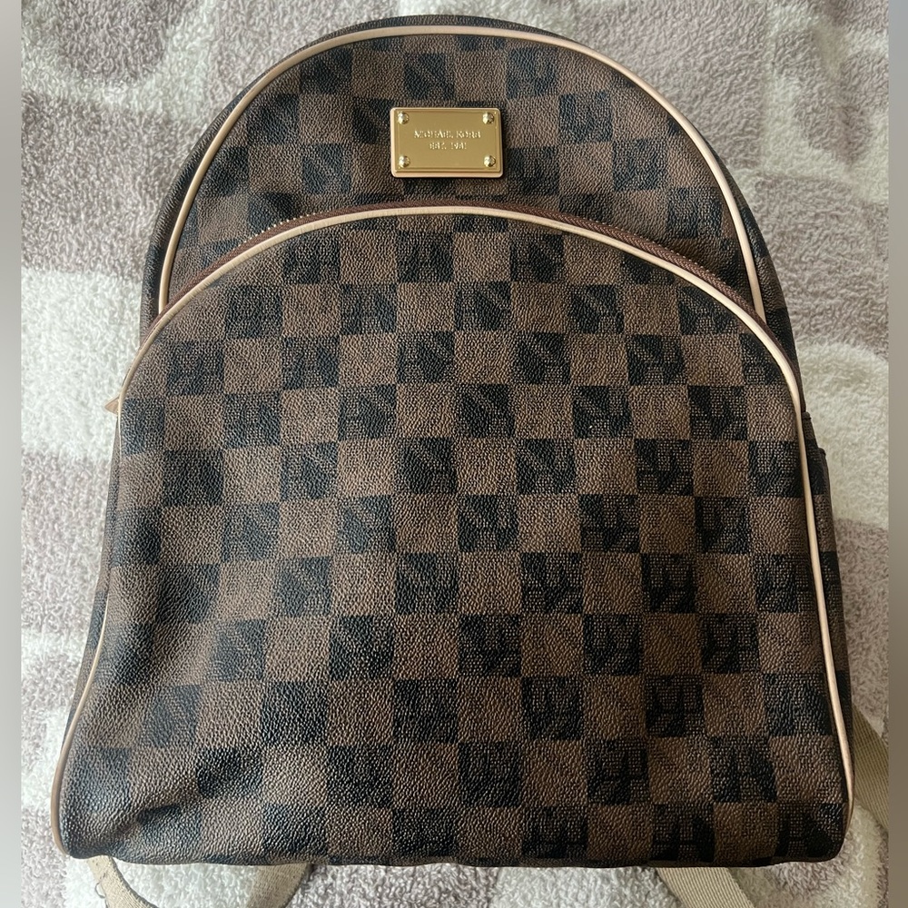 Michael Kors Brown Checkered women’s Backpack